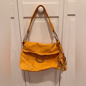 Alfani yellow tassel bag